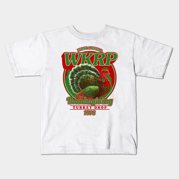 WKRP TURKEY DROP 1978 Kids T-Shirt by jandamuda99